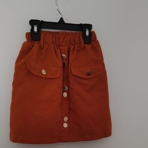 An Orange and A Purple Button-Front Skirt With Jacket 2pc